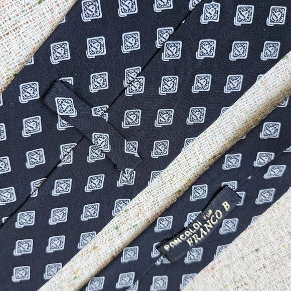 Vitaliano Pancaldi Men Tie Black Necktie Classic Tie - Picture 10 of 10